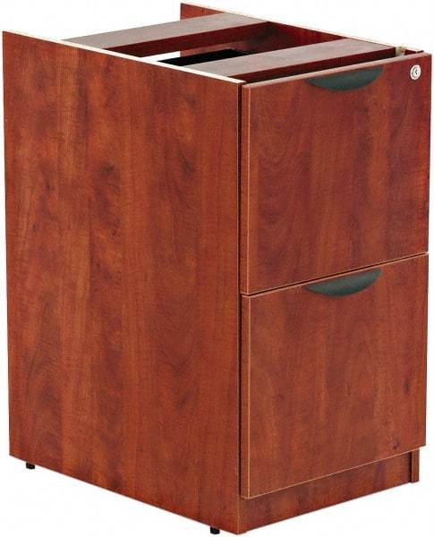 ALERA - 15-5/8" Wide x 28-1/2" High x 28-1/2" Deep, 2 Drawer Full Pedestal - Woodgrain Laminate, Medium Cherry - Eagle Tool & Supply