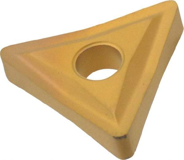 Value Collection - TNMP322 Grade TCN55 Carbide Turning Insert - TiN Finish, 60° Triangle, 3/8" Inscr Circle, 1/8" Thick, 1/32" Corner Radius - Eagle Tool & Supply