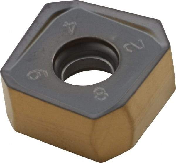 Iscar - S845 SXMU1606 MM Grade IC808 Carbide Milling Insert - TiAlN/AlTiN/TiN Finish, 0.3" Thick, 0.638" Inscribed Circle, 0.79mm Corner Radius - Eagle Tool & Supply