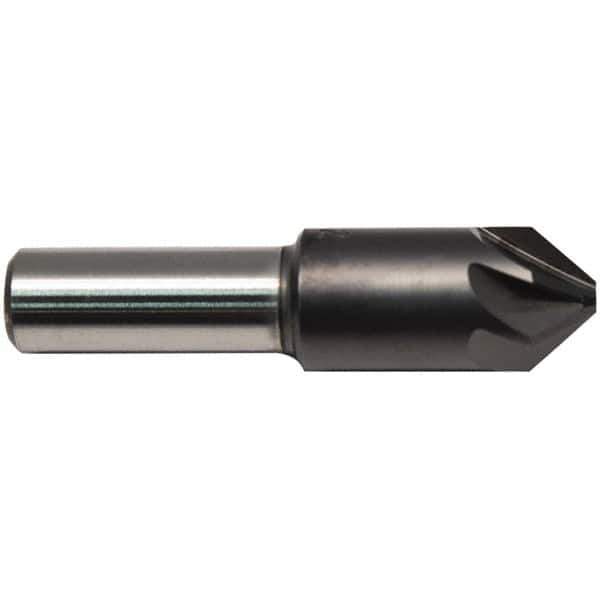 M.A. Ford - 3/4" Head Diam, 1/2" Shank Diam, 6 Flute 82° High Speed Steel Countersink - ALtima Blaze Finish, 2-3/4" OAL - Eagle Tool & Supply