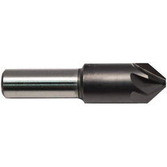 M.A. Ford - 1" Head Diam, 1/2" Shank Diam, 6 Flute 100° High Speed Steel Countersink - ALtima Blaze Finish, 2-3/4" OAL - Eagle Tool & Supply