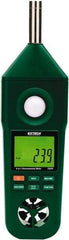 Extech - -148 to 2,372°F, 10 to 95% Humidity Range, Thermo-Hygrometer, Anemometer and Light-Sound Meter - 4% Relative Humidity Accuracy - Eagle Tool & Supply