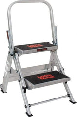 Little Giant Ladder - 2 Steps, 1-1/2' High, Type IA Rating, Aluminum Step Ladder - 300 Lb Capacity, 21" Base Width - Eagle Tool & Supply