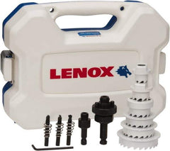 Lenox - 15 Piece, 7/8" to 2-1/2" Saw Diam, Electrician's Hole Saw Kit - Carbide-Tipped, Toothed Edge, Includes 6 Hole Saws - Eagle Tool & Supply