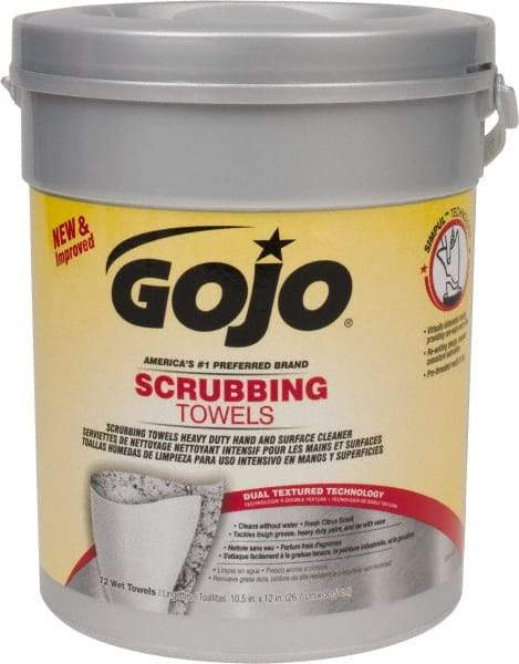 GOJO - Pre-Moistened Hand Cleaning Wipes - Canister, 12-1/4" x 10-1/2" Sheet Size, Red - Eagle Tool & Supply