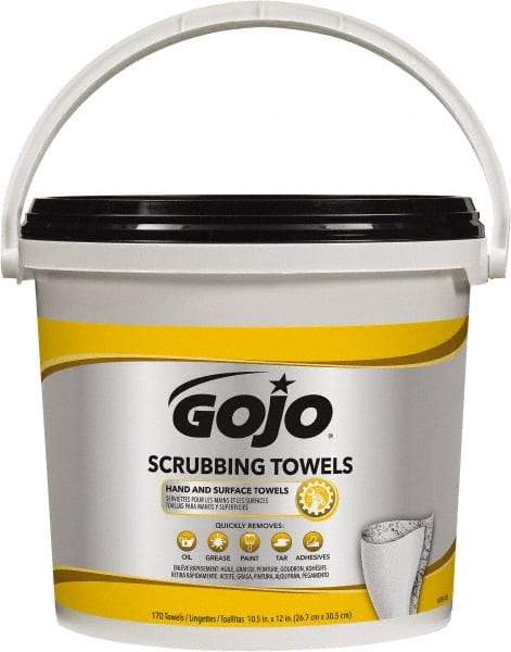 GOJO - Pre-Moistened Hand Cleaning Wipes - Canister, 12-1/4" x 10-1/2" Sheet Size, Red - Eagle Tool & Supply