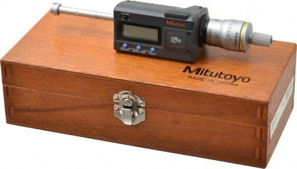 Mitutoyo - 0.425" to 0.5", IP65, TiN Finish, Electronic Inside Micrometer - 0.00005" Resolution, 0.0001" Accuracy - Eagle Tool & Supply