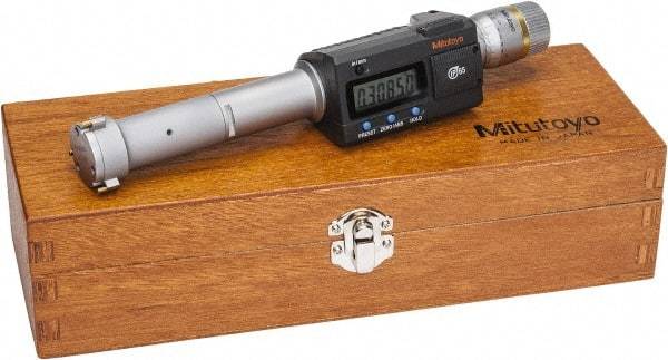 Mitutoyo - 1" to 1.2", IP65, TiN Finish, Electronic Inside Micrometer - 0.00005" Resolution, 0.00015" Accuracy - Eagle Tool & Supply