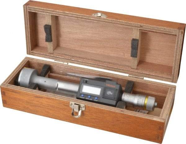 Mitutoyo - 1.6" to 2", IP65, TiN Finish, Electronic Inside Micrometer - 0.00005" Resolution, 0.00015" Accuracy - Eagle Tool & Supply