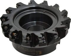 Kennametal - 5" Cut Diam, 1" Arbor Hole, 4.51mm Max Depth of Cut, 45° Indexable Chamfer & Angle Face Mill - 14 Inserts, HNGJ 535-GD Insert, Right Hand Cut, 14 Flutes, Through Coolant, Series KSHR - Eagle Tool & Supply