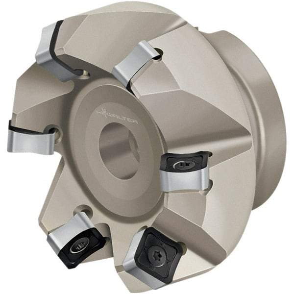 Walter - 125mm Cut Diam, 40mm Arbor Hole, 9mm Max Depth of Cut, Indexable Chamfer & Angle Face Mill - 8 Inserts, SN . X 1606 . . Insert, Right Hand Cut, 8 Flutes, Through Coolant, Series Xtra-tec - Eagle Tool & Supply