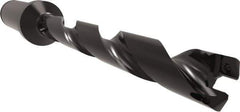 Allied Machine and Engineering - Series 11, 11 to 12mm Diam, 5/8" Diam Straight Shank with Flange, Helical Flute Spade Drill - 3-19/64" Max Depth, 4-11/32" Body Length, 6-7/32" OAL, Standard Length, Through Coolant - Eagle Tool & Supply