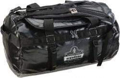 Ergodyne - 2 Pocket, 4,395 Cubic Inch, Tarpaulin, 600D Polyester Water Resistant Empty Duffel Bag - 23-1/2 Inch Wide x 10-1/2 Inch Deep x 10-1 2 Inch High, Black - Eagle Tool & Supply