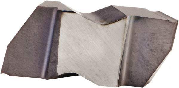 Kennametal - 2002NP K Grade KCU25, 3.68mm Cutting Width Carbide Grooving Insert - 2.79mm Max Depth of Cut, Right Hand, 0.25mm Corner Radius, AlTiN Finish - Eagle Tool & Supply