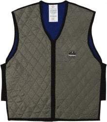 Ergodyne - Size M, Gray Cooling Vest - 36 to 38" Chest, Zipper Front, Nylon - Eagle Tool & Supply