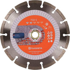 Husqvarna - 7" Diam, 5/8 & 7/8" Arbor Hole Diam, Continuous Edge Tooth Wet & Dry Cut Saw Blade - Diamond-Tipped, Fast Cutting Action, Standard Round Arbor - Eagle Tool & Supply