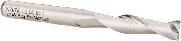 DORMER - 2 Flute Cobalt Roughing & Finishing Square End Mill - Uncoated, Straight Shank, 30° Helix, Centercutting, Extra Long Length - Eagle Tool & Supply