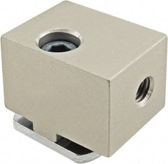 80/20 Inc. - Open Shelving Panel Mount Block - Aluminum, Clear Anodized Finish, Use with 40 Series & Bolt Kit 13-8316 - Eagle Tool & Supply