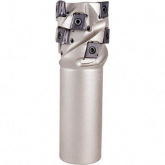 Iscar - 2" Cut Diam, 1.87" Max Depth of Cut, 1-1/2" Shank Diam, 5-1/4" OAL, Indexable Square Shoulder End Mill - T490 LN.T 1306 Inserts, Cylindrical Shank, 90° Lead Angle, Through Coolant, Series Helitang - Eagle Tool & Supply