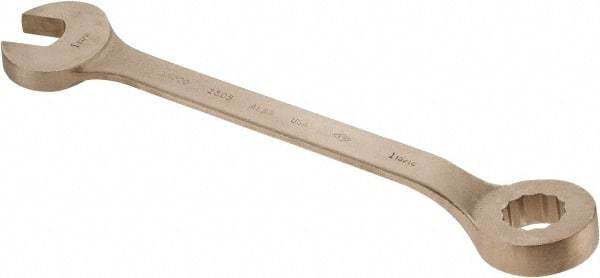 Ampco - 1-13/16" 12 Point Offset Combination Wrench - 15° Offset Angle, 22-3/4" OAL, Aluminum Bronze, Plain Finish - Eagle Tool & Supply