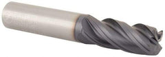 Made in USA - 1/2", 4 Flute, Single End, Solid Carbide, 0.06" Corner Radius End Mill - 3" OAL, Right Hand Flute, 1-1/4" LOC, Right Hand Cut - Eagle Tool & Supply