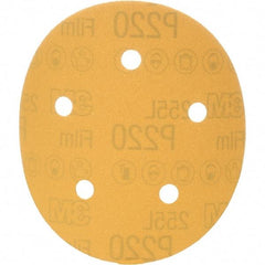 3M - 5" Diam, 220 Grit, Aluminum Oxide Hook & Loop Disc - Extra Fine Grade, Coated, Series 255L - Eagle Tool & Supply