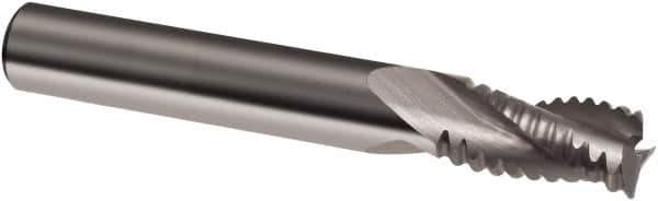 Guhring - 5/16", 3/4" LOC, 5/16" Shank Diam, 2-1/2" OAL, 3 Flute, Solid Carbide Square End Mill - Single End, Uncoated, Spiral Flute, 30° Helix, Right Hand Cut, Right Hand Flute, Series 3184 - Eagle Tool & Supply