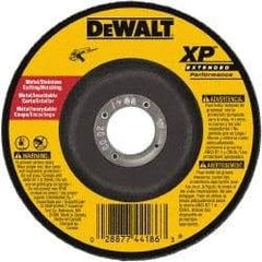 DeWALT - 24 Grit, 6" Wheel Diam, 3/32" Wheel Thickness, 7/8" Arbor Hole, Type 27 Depressed Center Wheel - Zirconia Alumina, Resinoid Bond, 10,100 Max RPM - Eagle Tool & Supply