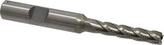 Interstate - 1/4" Diam, Fine Pitch, 1-1/8" LOC, 4 Flute Cobalt Roughing Square End Mill - Uncoated, 3-1/8" OAL, 3/8" Shank Diam, Single End - Eagle Tool & Supply