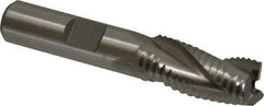 Interstate - 7/16" Diam, Fine Pitch, 1" LOC, 3 Flute Cobalt Roughing Square End Mill - Uncoated, 2-5/16" OAL, 3/8" Shank Diam, Single End - Eagle Tool & Supply