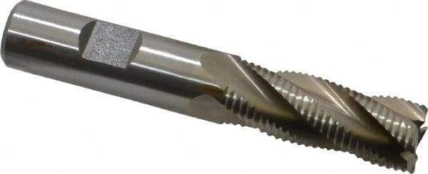 Interstate - 5/8" Diam, Fine Pitch, 1-5/8" LOC, 4 Flute Cobalt Roughing Square End Mill - Uncoated, 3-3/4" OAL, 5/8" Shank Diam, Single End - Eagle Tool & Supply