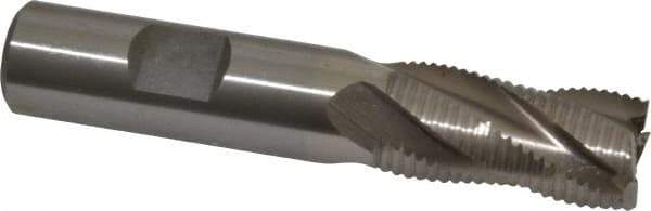 Interstate - 5/8" Diam, Fine Pitch, 1-1/4" LOC, 4 Flute Cobalt Roughing Square End Mill - Uncoated, 3-3/8" OAL, 5/8" Shank Diam, Single End - Eagle Tool & Supply