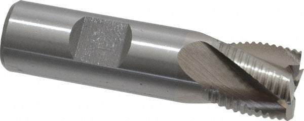 Interstate - 3/4" Diam, Fine Pitch, 3/4" LOC, 4 Flute Cobalt Roughing Square End Mill - Uncoated, 3" OAL, 3/4" Shank Diam, Single End - Eagle Tool & Supply