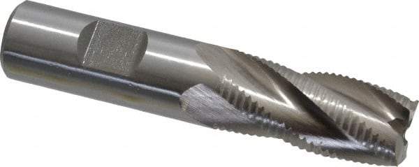 Interstate - 3/4" Diam, Fine Pitch, 1-5/8" LOC, 4 Flute Cobalt Roughing Square End Mill - Uncoated, 3-3/4" OAL, 3/4" Shank Diam, Single End - Eagle Tool & Supply