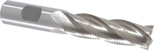 Interstate - 3/4" Diam, Fine Pitch, 2-1/2" LOC, 4 Flute Cobalt Roughing Square End Mill - Uncoated, 4-5/8" OAL, 3/4" Shank Diam, Single End - Eagle Tool & Supply