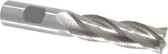 Interstate - 3/4" Diam, Fine Pitch, 2-1/2" LOC, 4 Flute Cobalt Roughing Square End Mill - Uncoated, 4-5/8" OAL, 3/4" Shank Diam, Single End - Eagle Tool & Supply