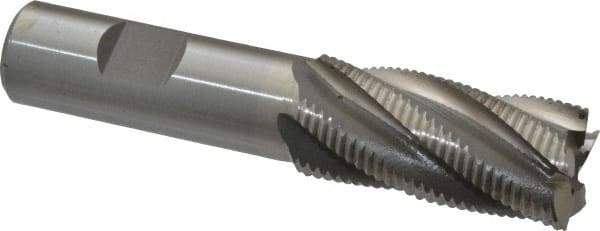 Interstate - 7/8" Diam, Fine Pitch, 1-7/8" LOC, 5 Flute Cobalt Roughing Square End Mill - Uncoated, 4-1/8" OAL, 3/4" Shank Diam, Single End - Eagle Tool & Supply
