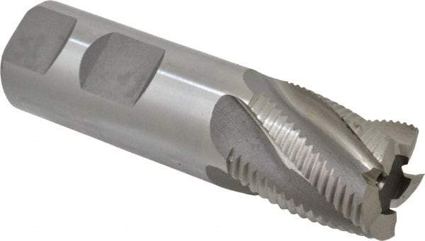 Interstate - 1" Diam, Fine Pitch, 1-1/8" LOC, 5 Flute Cobalt Roughing Square End Mill - Uncoated, 3-5/8" OAL, 1" Shank Diam, Single End - Eagle Tool & Supply