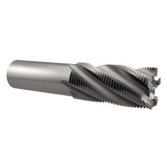 Interstate - 1" Diam, Fine Pitch, 2" LOC, 5 Flute Cobalt Roughing Square End Mill - Uncoated, 4-1/4" OAL, 3/4" Shank Diam, Single End - Eagle Tool & Supply