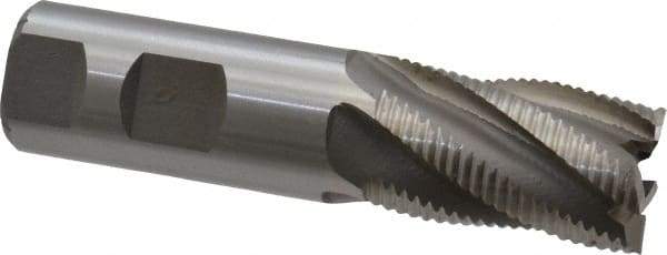 Interstate - 1" Diam, Fine Pitch, 1-5/8" LOC, 5 Flute Cobalt Roughing Square End Mill - Uncoated, 4-1/8" OAL, 1" Shank Diam, Single End - Eagle Tool & Supply