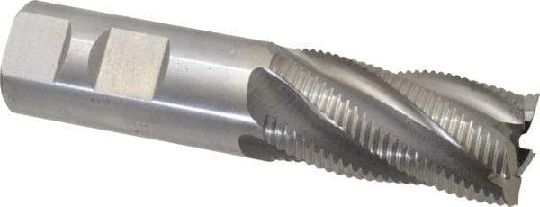 Interstate - 1" Diam, Fine Pitch, 2" LOC, 5 Flute Cobalt Roughing Square End Mill - Uncoated, 4-1/2" OAL, 1" Shank Diam, Single End - Eagle Tool & Supply