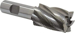Interstate - 1-1/4" Diam, Fine Pitch, 2" LOC, 6 Flute Cobalt Roughing Square End Mill - Uncoated, 4-1/4" OAL, 3/4" Shank Diam, Single End - Eagle Tool & Supply