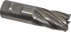 Interstate - 1-1/4" Diam, Fine Pitch, 2" LOC, 6 Flute Cobalt Roughing Square End Mill - Uncoated, 4-1/2" OAL, 1-1/4" Shank Diam, Single End - Eagle Tool & Supply