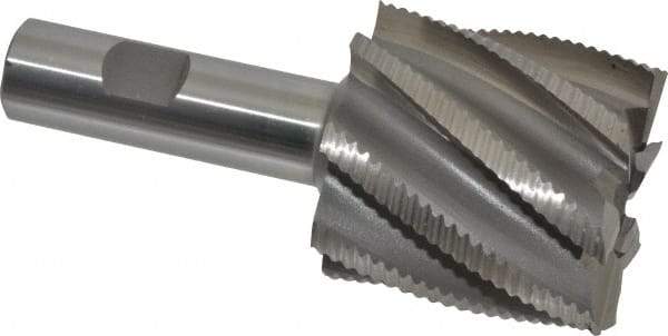 Interstate - 2" Diam, Fine Pitch, 2" LOC, 8 Flute Cobalt Roughing Square End Mill - Uncoated, 4-1/2" OAL, 3/4" Shank Diam, Single End - Eagle Tool & Supply