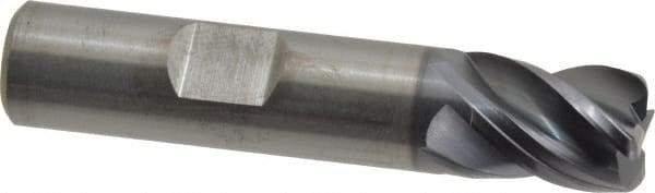 Kennametal - 1/2", 4 Flute, Solid Carbide, 0.06" Corner Radius End Mill - 2-1/2" OAL, 5/8" LOC - Eagle Tool & Supply