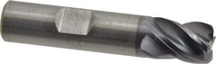 Kennametal - 1/2", 4 Flute, Solid Carbide, 0.06" Corner Radius End Mill - 2-1/2" OAL, 5/8" LOC - Eagle Tool & Supply