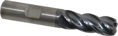 Kennametal - 1/2", 4 Flute, Solid Carbide, 0.12" Corner Radius End Mill - 3" OAL, 1-1/4" LOC - Eagle Tool & Supply