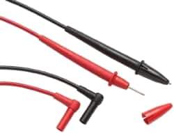 Fluke - Black/Red Electrical Test Equipment Leads - Use with Electrical Test Equipment with 4mm Adapters - Eagle Tool & Supply