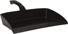 Vikan - 12-1/2" Wide Handheld Dustpan - Plastic Body, 4-1/2" Handle, Black - Eagle Tool & Supply