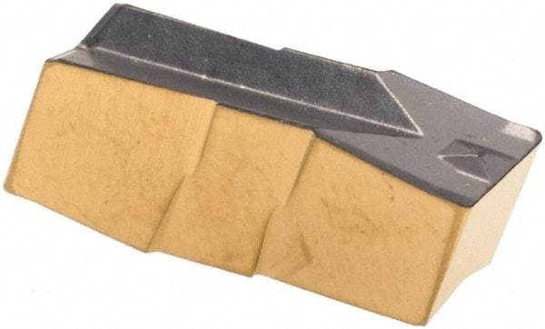 Iscar - 500040GIP E Grade IC830, 5mm Cutting Width Carbide Grooving Insert - 3mm Max Depth of Cut, Neutral, 0.4mm Corner Radius, TiAlN Finish - Eagle Tool & Supply